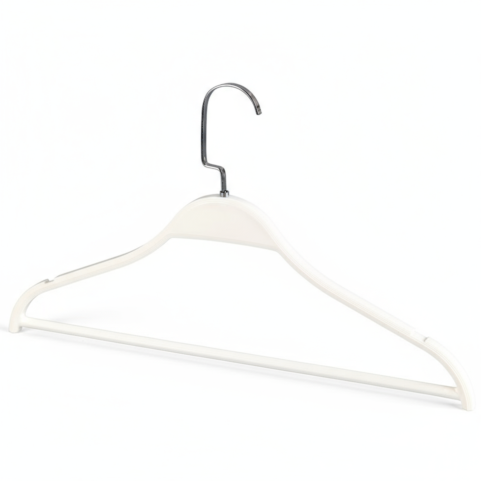 Home 4010W white PP hanger with trouser bar