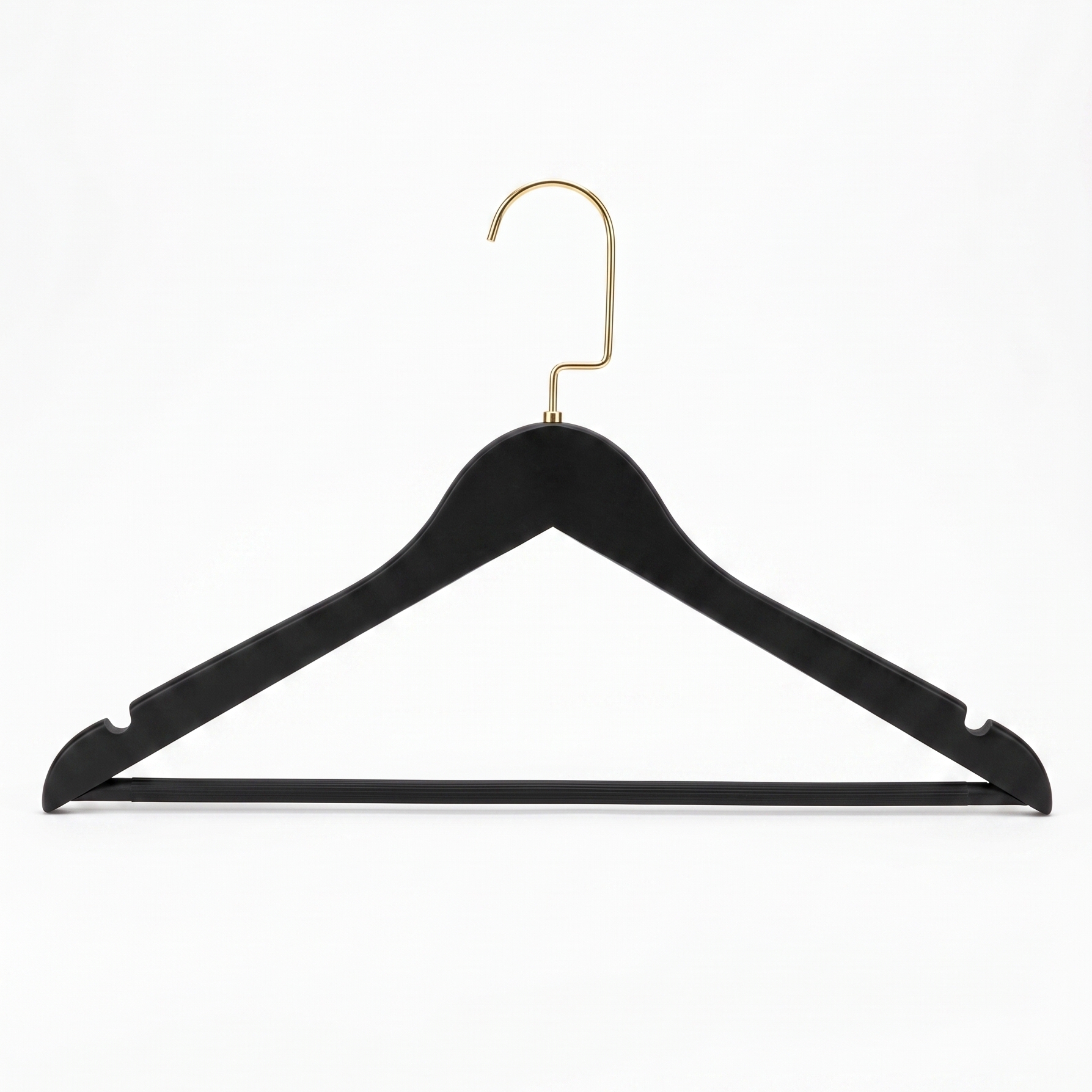 Home S66 black soft touch hanger with trouser bar