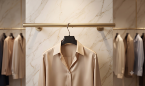 Premium garment display on custom rubber coated hanger for fashion brands