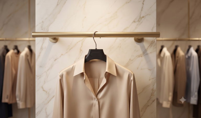 Premium garment display on custom rubber coated hanger for fashion brands