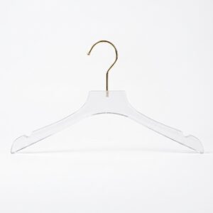 T10 clear plastic notched garment hanger