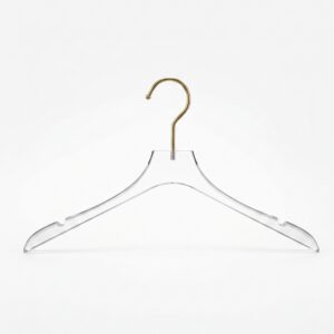 T15 clear plastic notched hanger with 1.5 cm shoulders