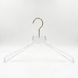 T25 clear plastic wide shoulder hanger with 2.5 cm shoulders