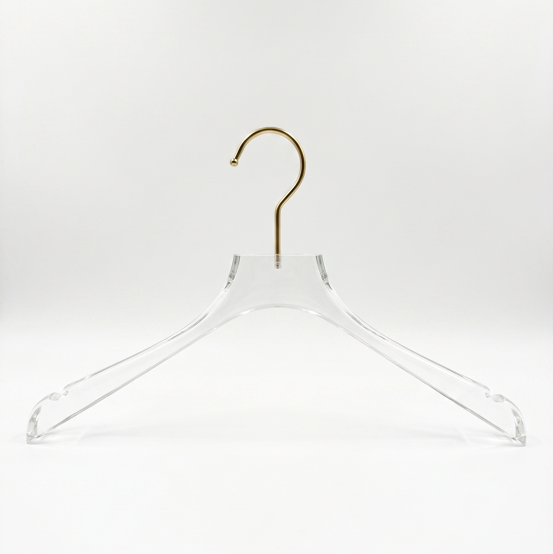 Home T25 clear plastic wide shoulder hanger with 2.5 cm shoulders